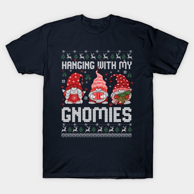 Hanging With my Gnomies Funny Christmas T-Shirt by drreamweaverx